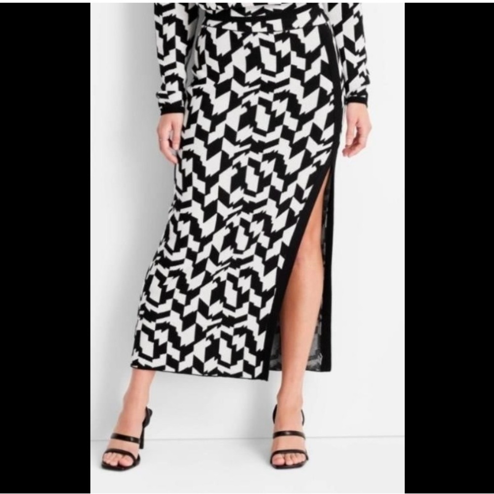Women’s High-Rise Slit Knit Midi Wrap Skirt